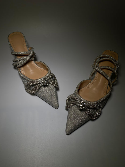 Zapatilla Cinderella Plata brillos