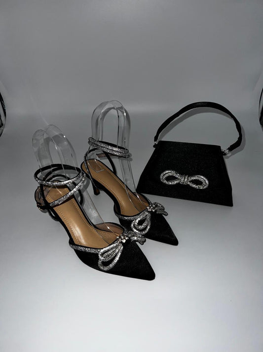 Zapatilla Cinderella Negra/Satin