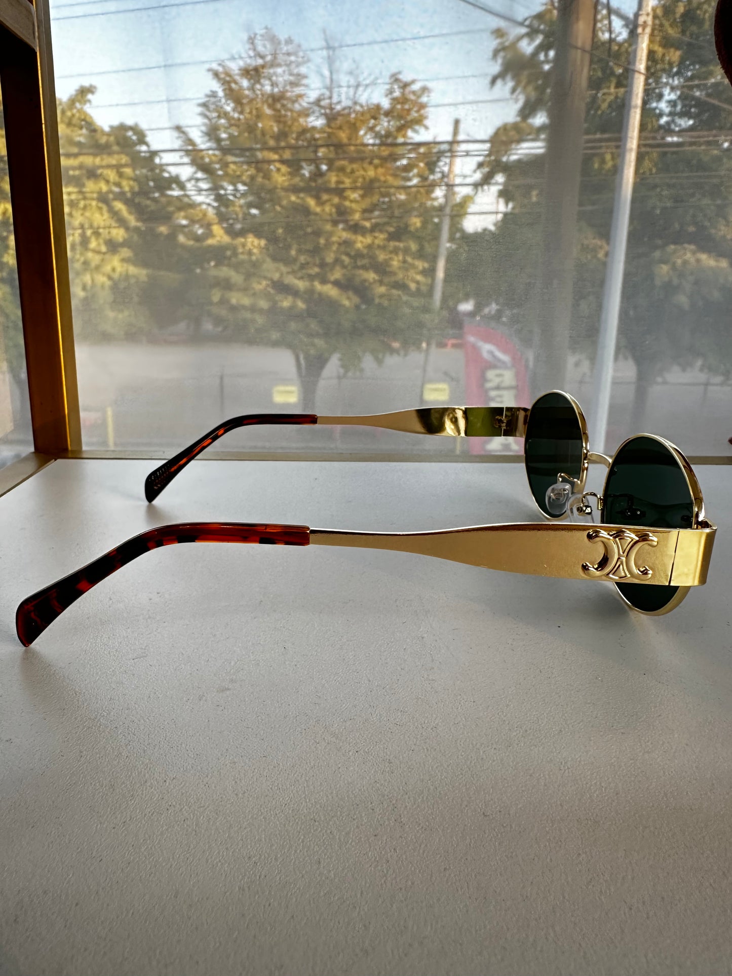 Lentes Cel redondo dorados