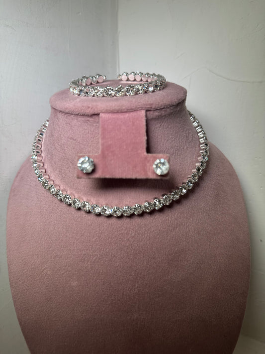 Set collar tifany plata