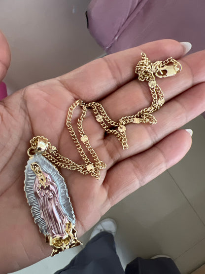 Collar Cadena de virgen rosa