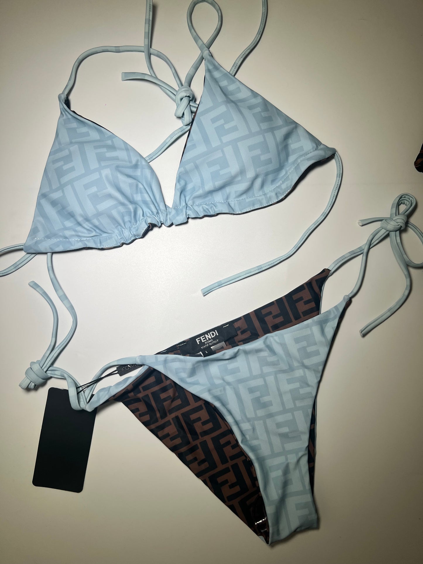 Bikini Fendi Azul/Cafe