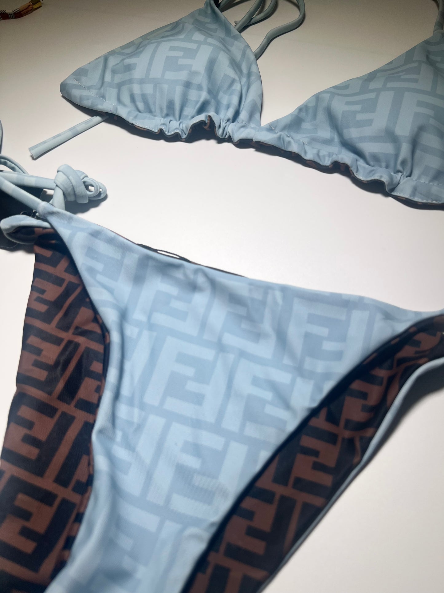 Bikini Fendi Azul/Cafe
