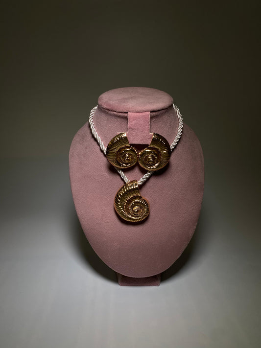 Set colllar caracol gold