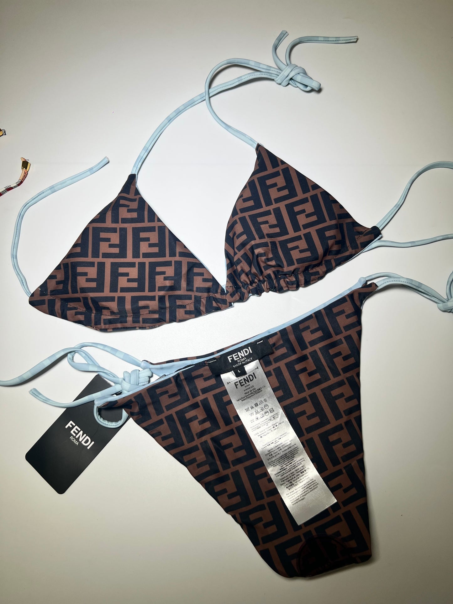 Bikini Fendi Azul/Cafe