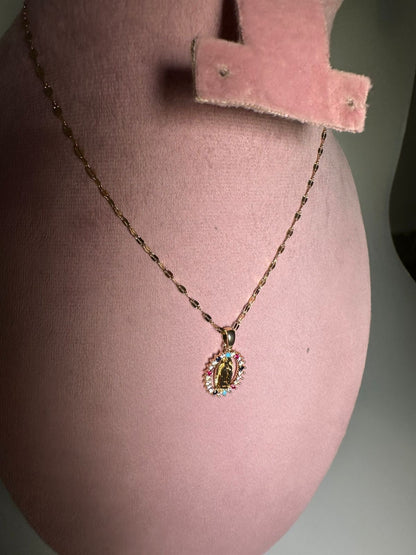 Collar Cadena de virgen multicolor