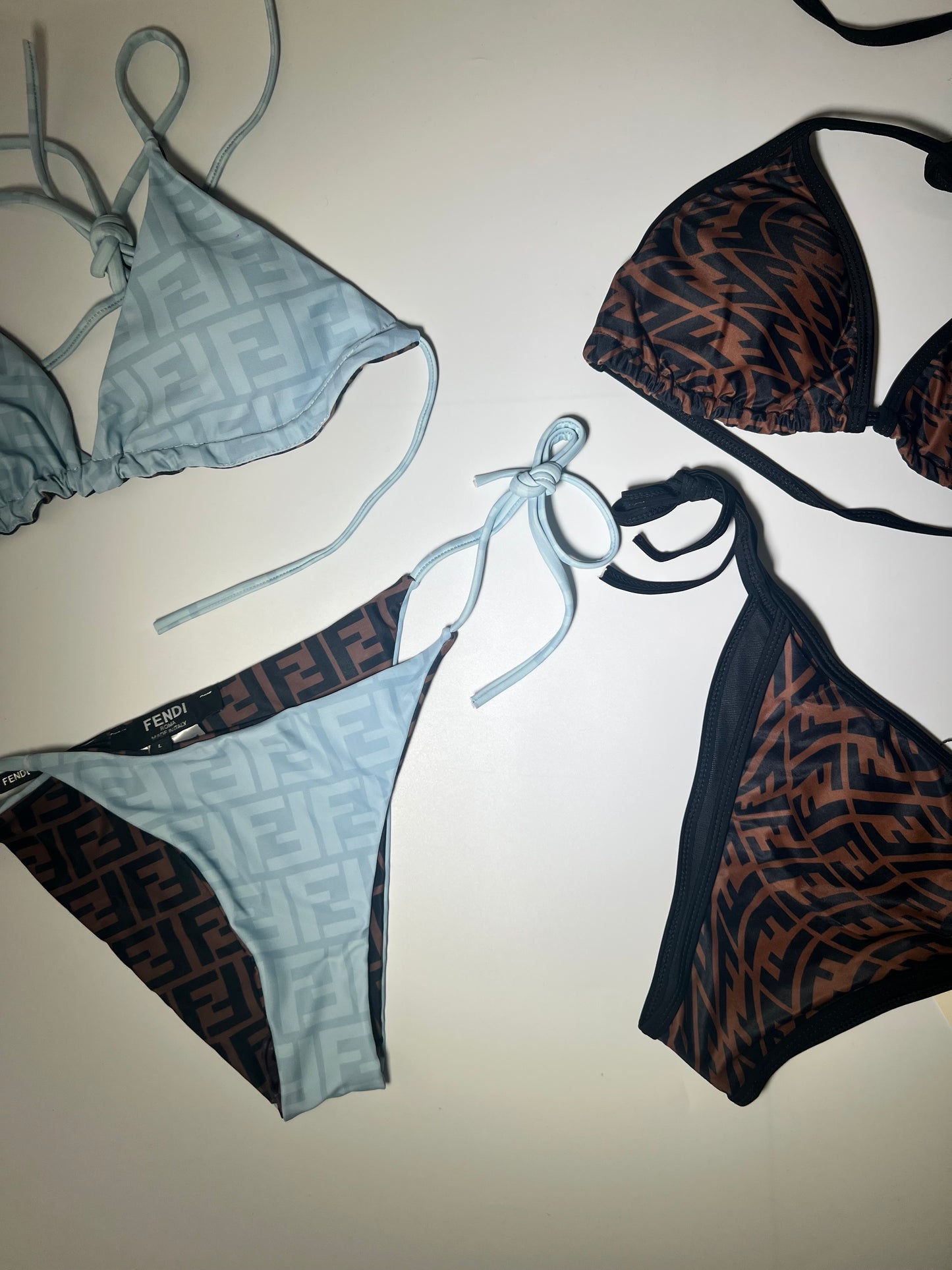Bikini Fendi Azul/Cafe