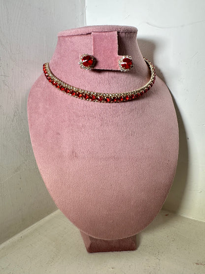 Set Collar Bianca rojo