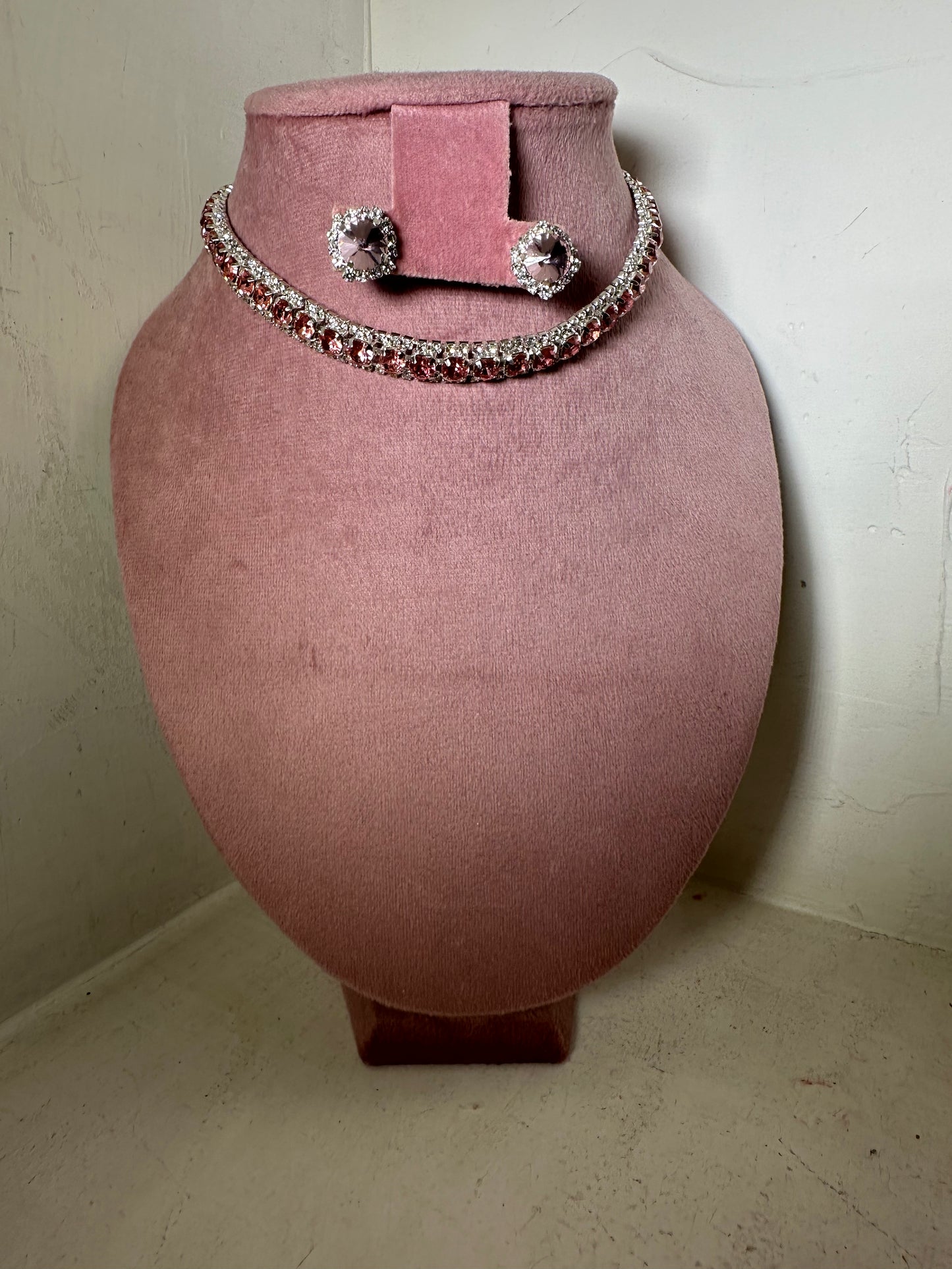 Set Collar Bianca rosa