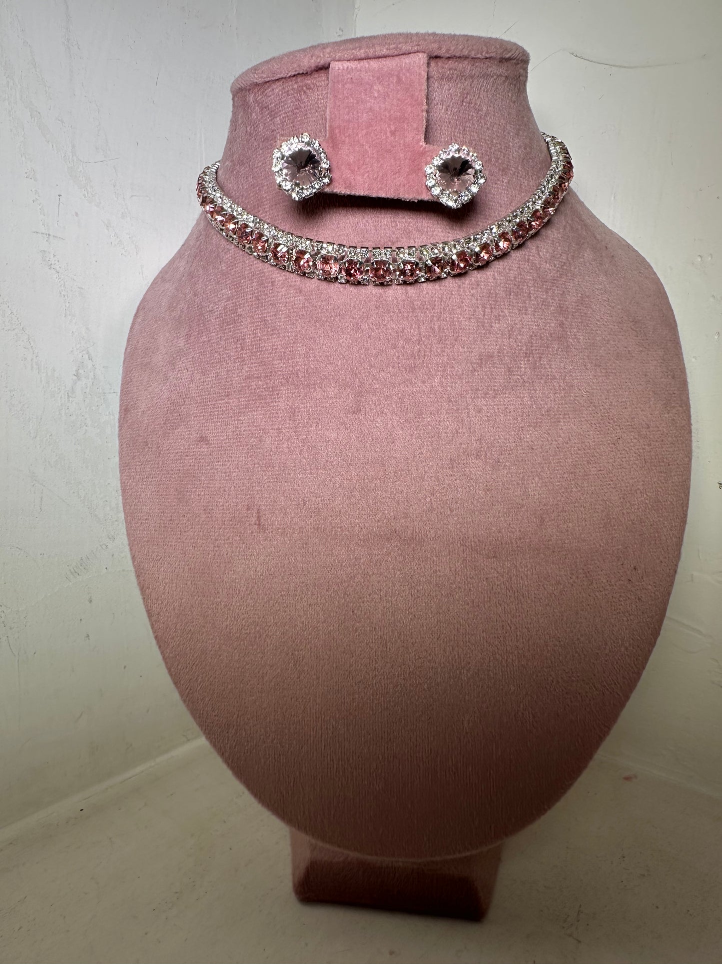 Set Collar Bianca rosa