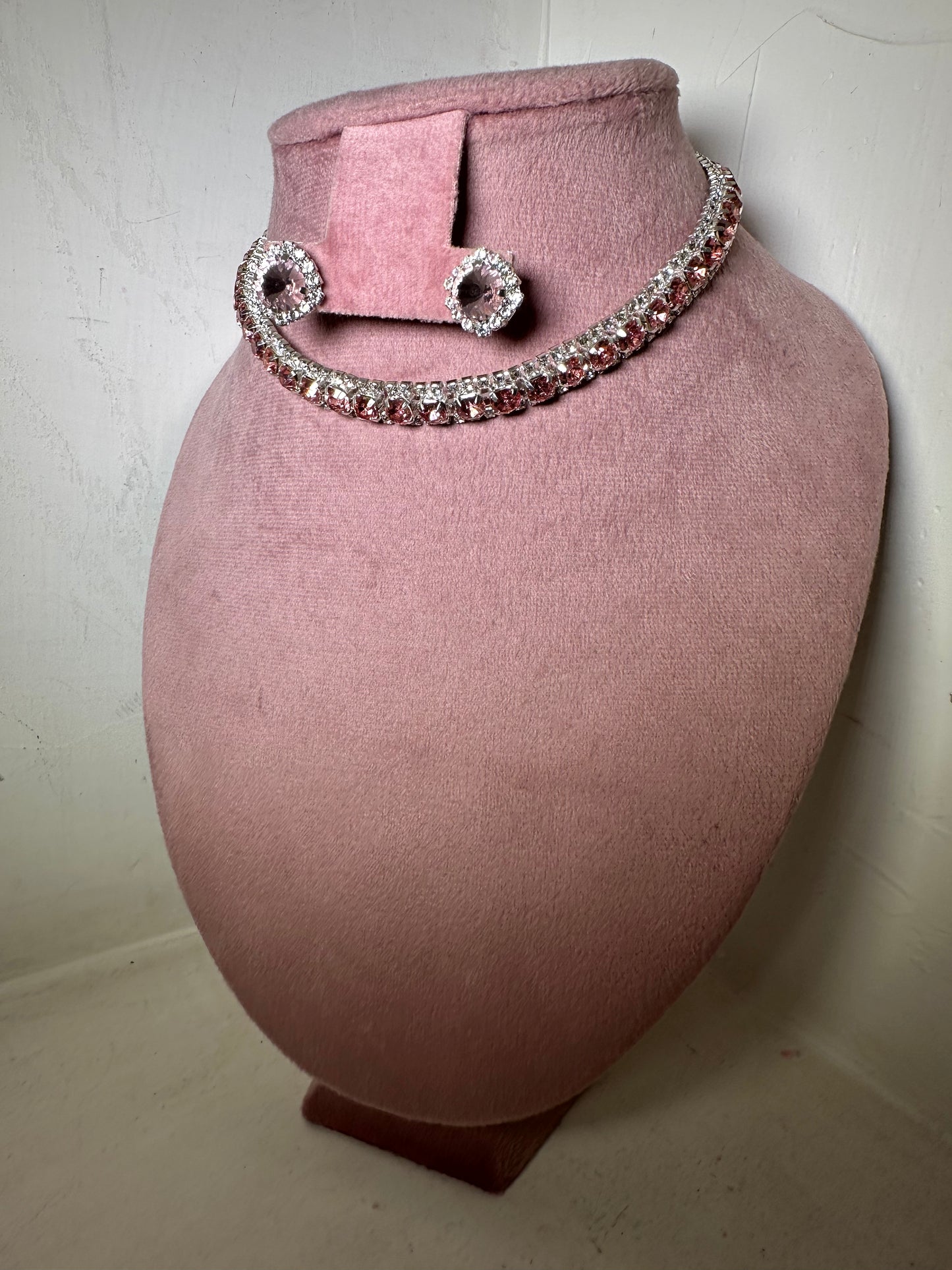 Set Collar Bianca rosa