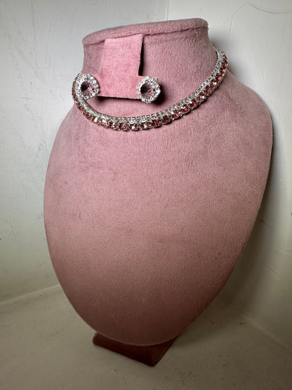 Set Collar Bianca rosa